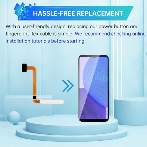 for Samsung Galaxy A23 5G Black Power Button and Fingerprint Sensor Flex Cable Replacement Flex Cable Side Power On/Off Switch Control Button Connector Repair Parts for A23 5G SM-A236U A236U1 in Kuwait