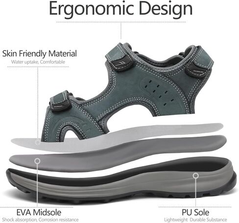صنادل رياضية للرجال من FLARUT للمشي لمسافات طويلة في الهواء الطلق، صنادل مشي مفتوحة عند أصابع القدم لأحذية المياه الصيفية والشاطئ in Kuwait