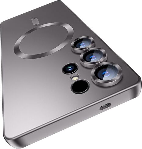 ماتي لـ Samsung Galaxy S25 Ultra Case ، متوافق مع Magsafe ، غطاء مغناطيسي رفيع نحيف مع حامي عدسة الكاميرا المدمجة (قابلة للإزالة) قذيفة مقاومة للصدمات ، الأزرق in Kuwait