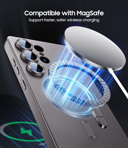 ماتي لـ Samsung Galaxy S25 Ultra Case ، متوافق مع Magsafe ، غطاء مغناطيسي رفيع نحيف مع حامي عدسة الكاميرا المدمجة (قابلة للإزالة) قذيفة مقاومة للصدمات ، الأزرق in Kuwait