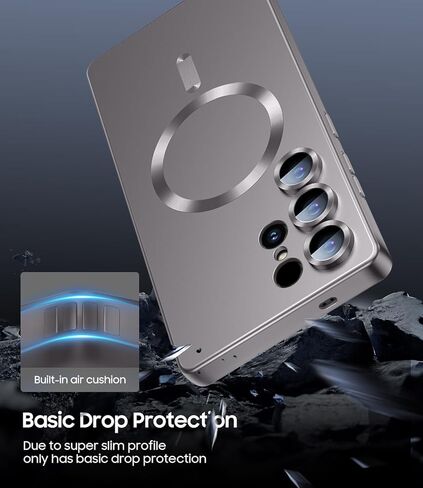 ماتي لـ Samsung Galaxy S25 Ultra Case ، متوافق مع Magsafe ، غطاء مغناطيسي رفيع نحيف مع حامي عدسة الكاميرا المدمجة (قابلة للإزالة) قذيفة مقاومة للصدمات ، الأزرق in Kuwait