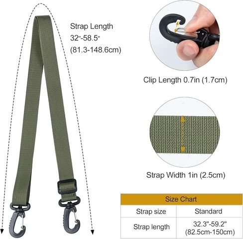 OneTigris Shoulder Straps Replacement Adjustable Strap for Briefcase Messenger Bag (2PC, Black) in Kuwait