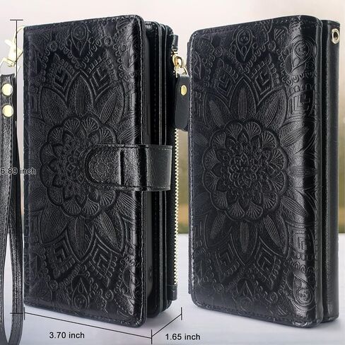 Harryshell Detachable Wallet Leather Case Compatible with Google Pixel 8a 2024 Magnetic Phone Case Zipper with Cash Coin Pocket Multi Card Slots Holder Wrist Strap Lanyard (Flower Blue Green) in Kuwait