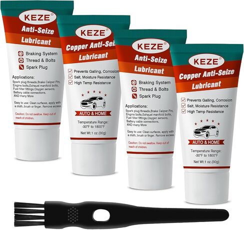 Keze Brake Grease Copper Anti Seize Lubricant Salt Moisture Protection Heat Resistant Auto Grease for Spark Plug Threads Caliper Pin Brake Pad Bolts and Nuts, 1 Oz-4 Pack in Saudi Arabia