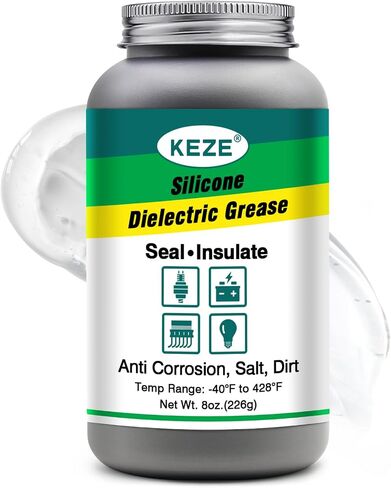 Keze Dielectric Grease الشحم الكهربائي للموصلات Grasa Dielctrica البطارية الحامي الجنية السيليكون DI الشحم الكهربائي لملفات الإشعال الأسلاك شرارة شرارة ، 1 أوقية 2 حزمة in Saudi Arabia