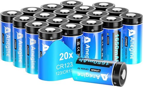 CR123A 3V Lithium Battery 1650mAh ، 123A Lithium Batteries 10 Years Swism Life CR123 3 Volt High Power CR17345 CR17335 غير قابل للتشغيل (16 حزمة) in Saudi Arabia