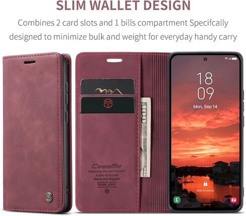 Kowauri for Samsung Galaxy S25 Case, Classic Design Leather Wallet Magnetic Closure Flip Case with Kickstand Card Holder Slot Shockproof Protective Cover for Samsung Galaxy S25 (Coffee) in Kuwait