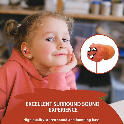 Kids Earbuds with Storage Case for Back to School, Earbuds for Kids in-Ear Headphones of Electronics Wired 3.5mm with Mic Microphone, Lovely Gifts for School Girls and Boys (Steven, Red) in Saudi Arabia