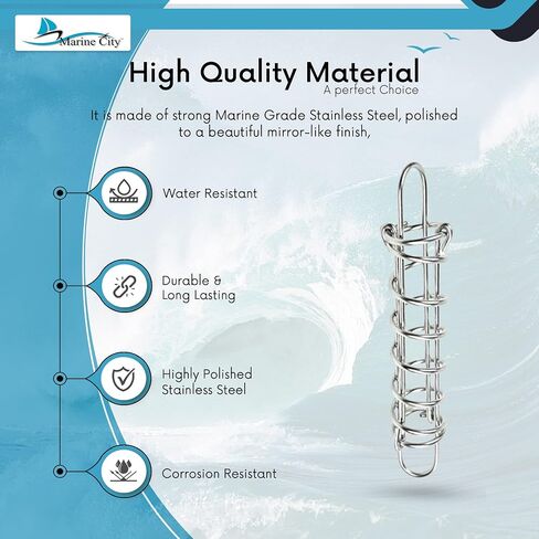 MARINE CITY 304 Grade Stainless Steel Boat Anchor Dock Line Mooring Spring Shock Absorbing 14-9/16 Inches for Boats – Yachts – Marine Accessories (Pack of 1) in Kuwait