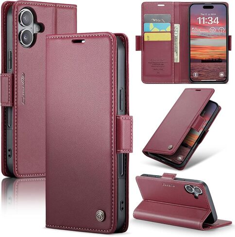 Flip Case for iPhone 16, [RFID Blocking] PU Leather Wallet Flip Folio Case with Card Holder Kickstand Shockproof Phone Cover for Men Women for iPhone 16 Case 6.1 inch (Blue) in Kuwait