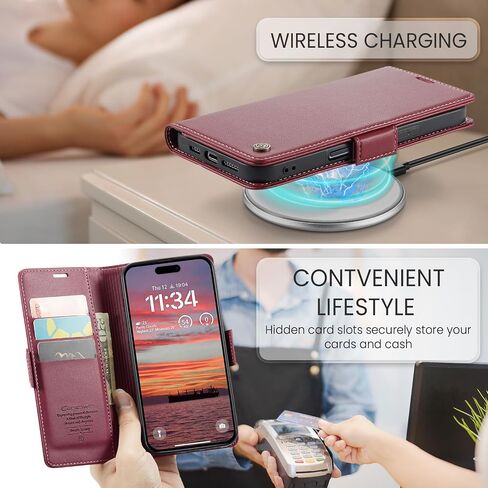 Flip Case for iPhone 16, [RFID Blocking] PU Leather Wallet Flip Folio Case with Card Holder Kickstand Shockproof Phone Cover for Men Women for iPhone 16 Case 6.1 inch (Blue) in Kuwait