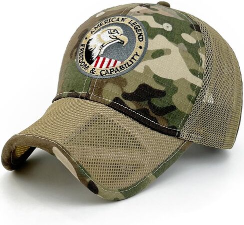 Mens Camo Mesh Baseball Hat American Flag USA Eagle Tactical Operator Patriotic Caps US Army Military OCP Ball Hats in Saudi Arabia