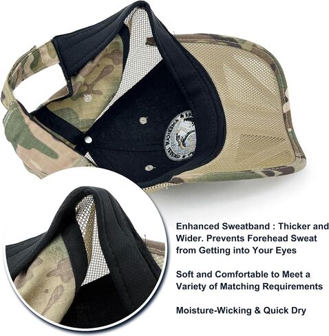 Mens Camo Mesh Baseball Hat American Flag USA Eagle Tactical Operator Patriotic Caps US Army Military OCP Ball Hats in Saudi Arabia