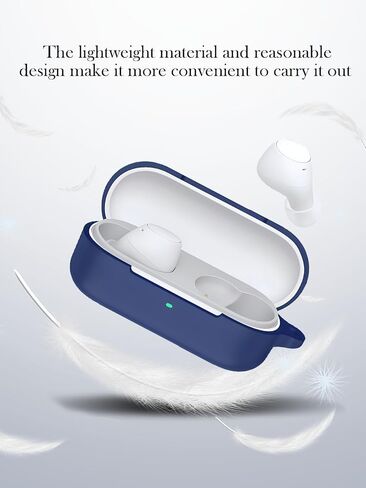 Case for Sony WF C510 Truly Wireless in-Ear Bluetooth Earbud,Soft Protective,Shockproof, BOVUGAC Silicone Case Cover with Keychain & Cleaning Kit & Lanyard-White in Kuwait