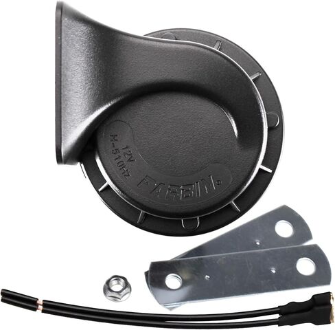 FARBIN Car Horn 12V Compact Motorcycle Horn Super Loud High Low Daul Tone Waterproof Snail Horns for Trucks Trains Cars Pickup Lorries (Black) in Saudi Arabia