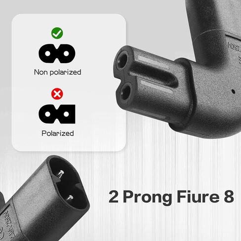 YACSEJAO IEC320 C7 to C8 Right Angle Adapter 2PCS 250V 2.5A Figure 8 IEC 320 C7 to C8 90 Degree Vertical AC Converter for Laptops Printers Scanners (Up Down Angled) in Kuwait