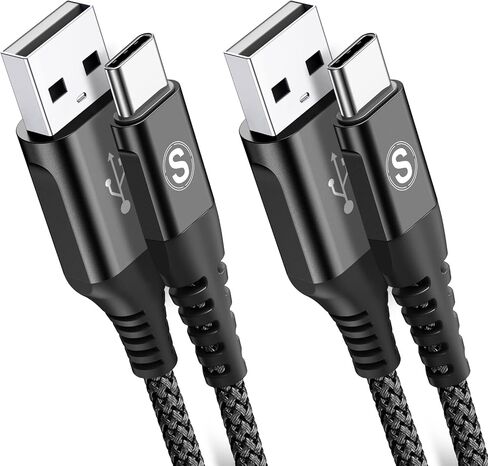 كابل USB Type C Cable 3.1a شحن سريع [2pack ، 3.3 قدم+3.3 قدم] ، سلك USB-A إلى USB-C Charger من نايلون سلك Samsung Galaxy S21 S20 S9 S8 Plus ، Note 20 10 9 8 7 ، A71 A51 A32 ، LG ، Moto ، PS5-Orange in Kuwait