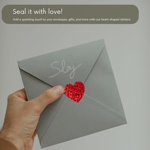 500Pcs Heart Stickers, 1 Inch Glitter Small Heart Shaped Sticker, Love Stickers for Valentines Day/Mothers' Day/Wedding, Decorations for Envelops Gift Wraps, Offices, Teachers & Classrooms in Saudi Arabia