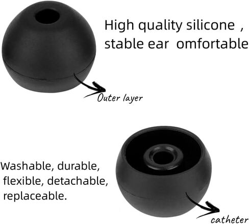 Earbud Replacement Tips Ear Tips for in-Ear Headphones Compatible with Powerbeats Pro, of Soft Silicone Earbud Tips 4 Pairs (Red) in Kuwait