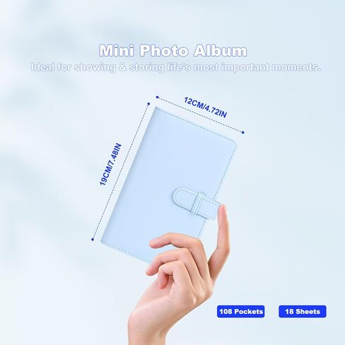 108 Pockets Photo Album Compatible with Fujifilm Instax Mini LiPlay 99 12 11 evo 40 90 70 50S 26 25 9 8+ 8 7S Camera,Mini Photo Album for 54 x 86mm(2.1 x 3.4) Pictures (Clay White) in Kuwait