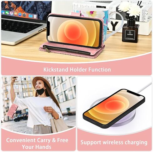 Asuwish Phone Case for iPhone 12 Mini 5.4 SHIPPER WALLET COLLE DISACHIPE COLLE WABLESTS GLASS SCREET SCREETROT STRAP SLOT SLIT IPHISTINE in Kuwait