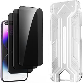 3 حزمة لـ iPhone 14 Pro Max 6.7 بوصة واقي شاشة زجاجي ، حماية للخصوصية ، تحديد المواقع التلقائية ، خالية من الفقاعات ، سهلة التثبيت ، الزجاج المقسى