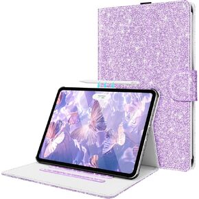 Fingic for iPad Pro 13 Inch Case 2024 M4 7th Glitter Sparkly مع دعم حامل القلم الرصاص Pencil Prop and Pencil (USB-C) Smart Stand Smart Auto Wake/Sleep Case Foripad Pro 13
