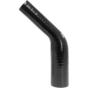 HPS HTSER45-150-175-BLK السيليكون عالية درجة الحرارة 45 درجة 45 درجة خنق المرفق مخفضة الخزان ، 75 رطل واحد الضغط ، 4 "طول الساق على كل جانب ، 1-1/2"> 1-3/4 "معرف ، أسود.