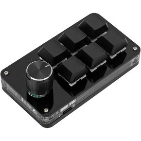Dream Deck Mini ، Mini ، Macropad ، Mini ، واحد ميكانيكي واحد من لوحة المفاتيح متعددة الوظائف 6 مفاتيح مفاتيح مختصرة لوحة مفاتيح Mini Gaming Keypad مع مقبض الأسود لامع لامع (أسود