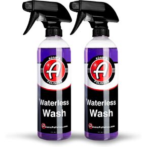 Adam's Polishes Waterless Wash - Car Cleaning Spray for Detailing | Safe Ultra Slick Lubricating Formula for Car, Boat, Motorcycle, RV | No Garden Hose, Wash Soap, or Foam Cannon Needed - Pack of 2