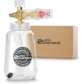 مدفع رغوة Automaniacs لغسالة الضغط ، بخاخ غسل السيارات القابل للتعديل مع موصل سريع 1/4 بوصة ، 1L متين من رغوة الثلج لغسل السيارات والشاحنات