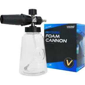 VIKING Professional Foam Cannon for Car, Adjustable Spray Nozzle, 1.1 Liter Soap Canister, 1/4" Quick Connect Plug for Pressure Washer and Car Detailing Kit