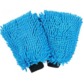غسيل السيارات Homexcel Mitt ، 2pk Chenille Microfiber Wash ، خالية من الخدش وخالية من الوبر ، رغوة غنية ، وامتصاص للغاية ، مزدوج الوجه ، غسل القفاز المثالي لغسل السيارات وتفاصيله ، 10.2 "× 6.7" ، الأزرق