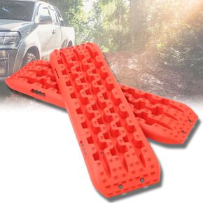 Recovery Boards, 42" L Off-Road Traction Boards, 2 Pcs Recovery Tracs for Snow Sand Mud, Emergency Tire Ladder for 4WD, SUV Jeep Truck (Orange, 2 Pcs)