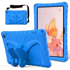 من أجل Kindle Fire Max 11 "(2023) أجنحة الفراشة Kickstand Kids Girl Tablet Case Eva Material Light Weight Rockpged Ruchged Huck Duty Case for Kindle Fire Max 11" (2023) (Blue)
