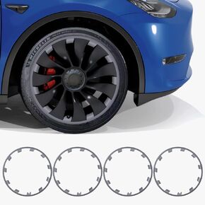 Model Y Rim Protector 21inch Überturbine Wheels for Tesla Model Y 21 inch Wheel Rim Protector ABS Rim Guard Hubcap Cover Car Protection Tire Trim Rings for Model Y Exterior Accessories (21 in)