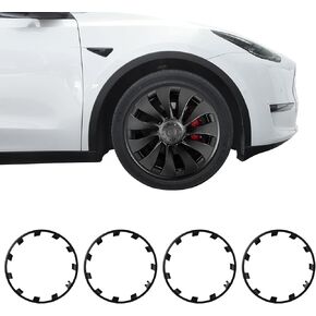 BASENOR Tesla Model Y 21 Inch Wheel Rim Protector ABS Rim Guard Hubcap Curb Rash Cover Car Protection Tire Trim Rings for Model Y Exterior Accessories