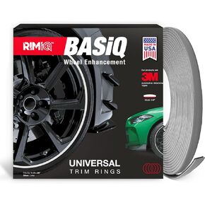 RIMIQ Protectiq Pro Universal Rim Protection Trim - Curb Rash Guard مع تصميم 3/8 "الحائز على جائزة وشريط 3M الممتاز. المصنوع في الولايات المتحدة الأمريكية - يناسب العجلات 4x 24 والسيارات والشاحنات وسيارات الدفع الرباعي - الأسود