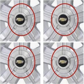 C&B 4pcs. 18 Inch Chevy 6 Lug Machined Aluminum Center Caps Hubcaps Wheel Cover 2007-2014# 9596343 or 9597991 5291 Silverado Suburban Tahoe Avalanche 1500 Pickup Truck SUV
