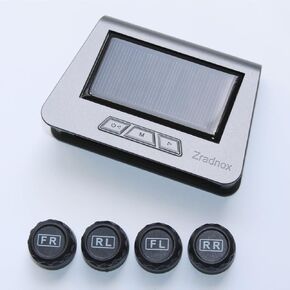 نظام مراقبة ضغط الإطارات - TPMs مع شاحن الطاقة الشمسية والولايات المتحدة ، ونظام مراقبة ضغط الإطارات مع 4 مستشعرات خارجية و 6 أوضاع إنذار ، شاشة LCD في الوقت الفعلي ، وضع التشغيل التلقائي/الإيقاف ، يسهل تثبيته