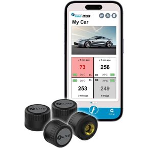 FOBO TIRE LITE TPMS SESSOR - نظام مراقبة ضغط الإطارات اللاسلكي مع Bluetooth 5.0 | مستشعر ضغط الإطارات في الوقت الحقيقي | التثبيت السهل DIY لسيارات السيارات سيارات الدفع الرباعي و 4x4 | متوافق مع iOS و Android