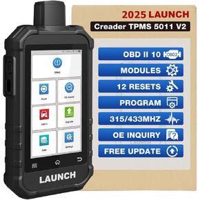 2025 إطلاق X431 CREADER 5011 V2 TPMS Tool ， TPMS Sensor (315+433MHz) قراءة/تنشيط/إعادة توليد الماسح الضوئي ، وقارئ رمز OBD2 و 12 راحة ساخنة ، تحديث مجاني مدى الحياة