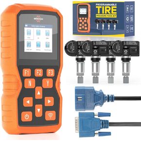 أداة برمجة TPMS ، مجموعة أدوات مراقبة ضغط الإطارات مع مجموعة 4 حزمة 315 ميجا هرتز+433 ميجا هرتز مستشعر المعادن القابلة للبرمجة ، استنساخ معرف المستشعر الأصلي ، إعادة تعيين/تنشيط/إعادة تنشيط المستشعرات xtp-sp820