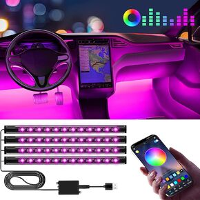 هدايا داي آباء وينزون ، مصابيح LED الداخلية لإكسسوارات السيارات للنساء ، هدايا أعياد الميلاد للرجال له ، التحكم في التطبيق مع Music Music Music Music Lights for Jeep Truck Decor