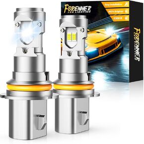 Forenner 9005 Light Lights 24000lm ترقية السطوع السوبر ساطع ، 1: 1 الحجم المصغر التثبيت المباشر 6500k مصابيح الضباب الأبيض البارد HB3 ، عمر خدمة لمدة 10 سنوات مع المروحة ، IP68 حزمة مائية من 2