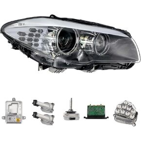 Hid Xenon Headlight Adaptive AFS W/TMS Control متوافق مع 2011 2012 2013 BMW 5 Series 535i 528i 550i M5 ActiveHybrid 5 F10 F18 Lext -Melepamp Replac