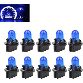 10 PCS Car T10 Instrument Light, Wedge 12V 5W Single-Filament Air Conditioning Indicator Light Brake Bulb, Mini Lamp for Dome License Plate Cluster Gauge Dash Lamp, Plug and Play (Blue)