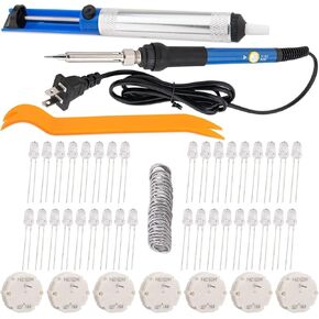 Instrument Cluster Stepper Motor Kit X27 168 for GM Chevy Silverado 03-06 (35 Led Light Bulbs+7 Motors+Soldering Iron+Solder Sucker+Remove Tool+Flux Rosin Core Solder)