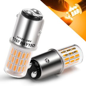 DC12-24V 1157 LED Brake Light Bulb ، Bay15d 7528 2057 2357 3 Watt Super Bright 6000K Xenon LED LED بديل احتياطي عكسي النهار تشغيل الضوء على قارب Camper RV ، 2 عبوة