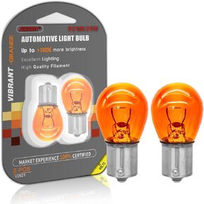 ALKOREY-1156 S25 PY21W المصباح المصغر ، ضوء 2100K كهرمبر ، 12V 21W BA15S ، بديل لأضواء إشارة الدوران ، الأضواء النسبية/العكسي ، 2 حزمة